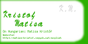 kristof matisa business card