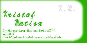 kristof matisa business card